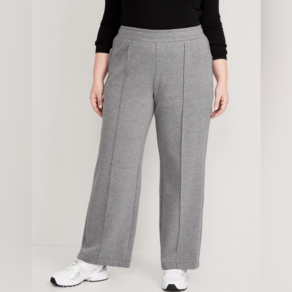 NWT! Faux Heather Gray High-Waisted Dynamic Fleece Pintucked Wide-Leg - Size XL🩵 - Picture 7 of 9